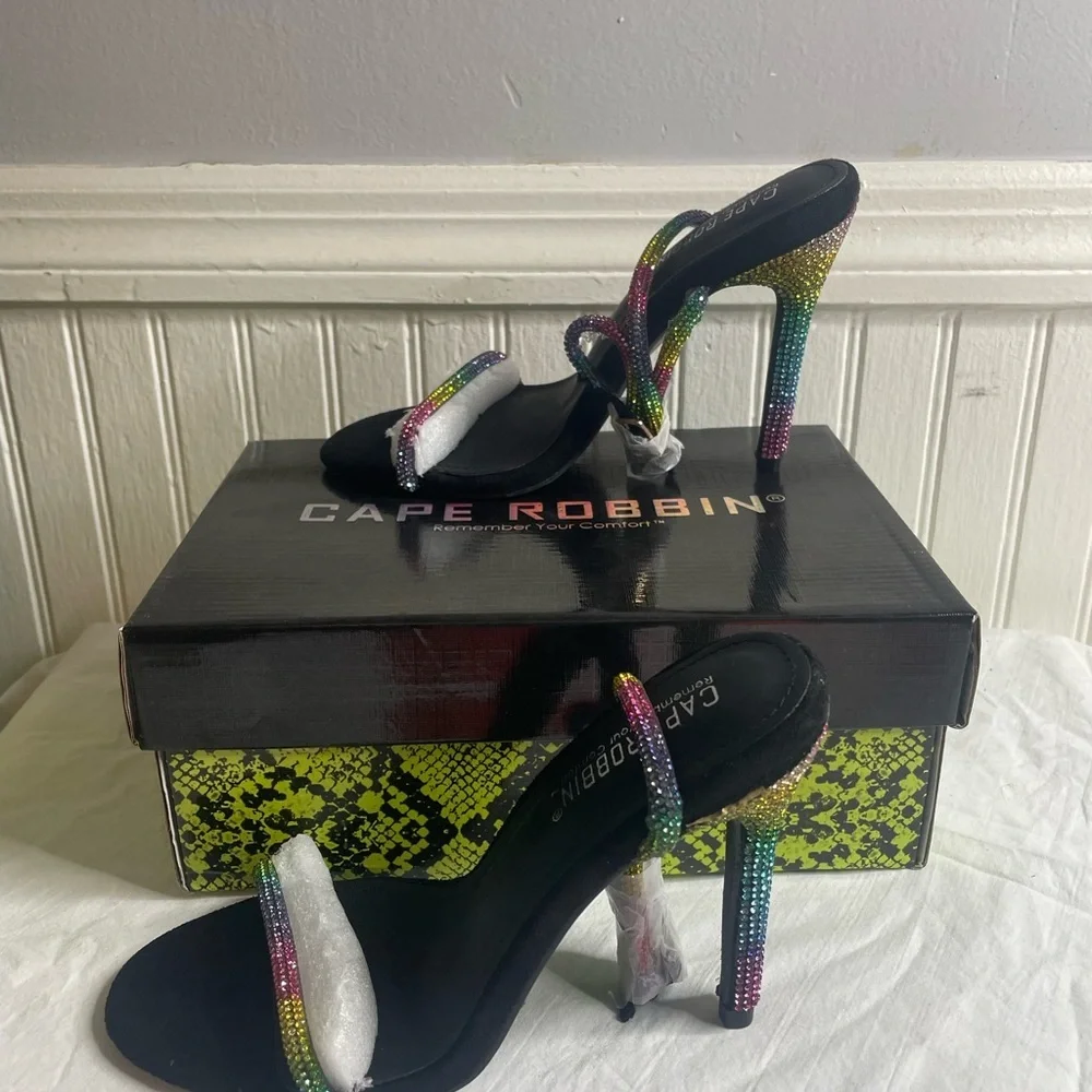 Cape Robbin Multicolor Rhinestone Heels